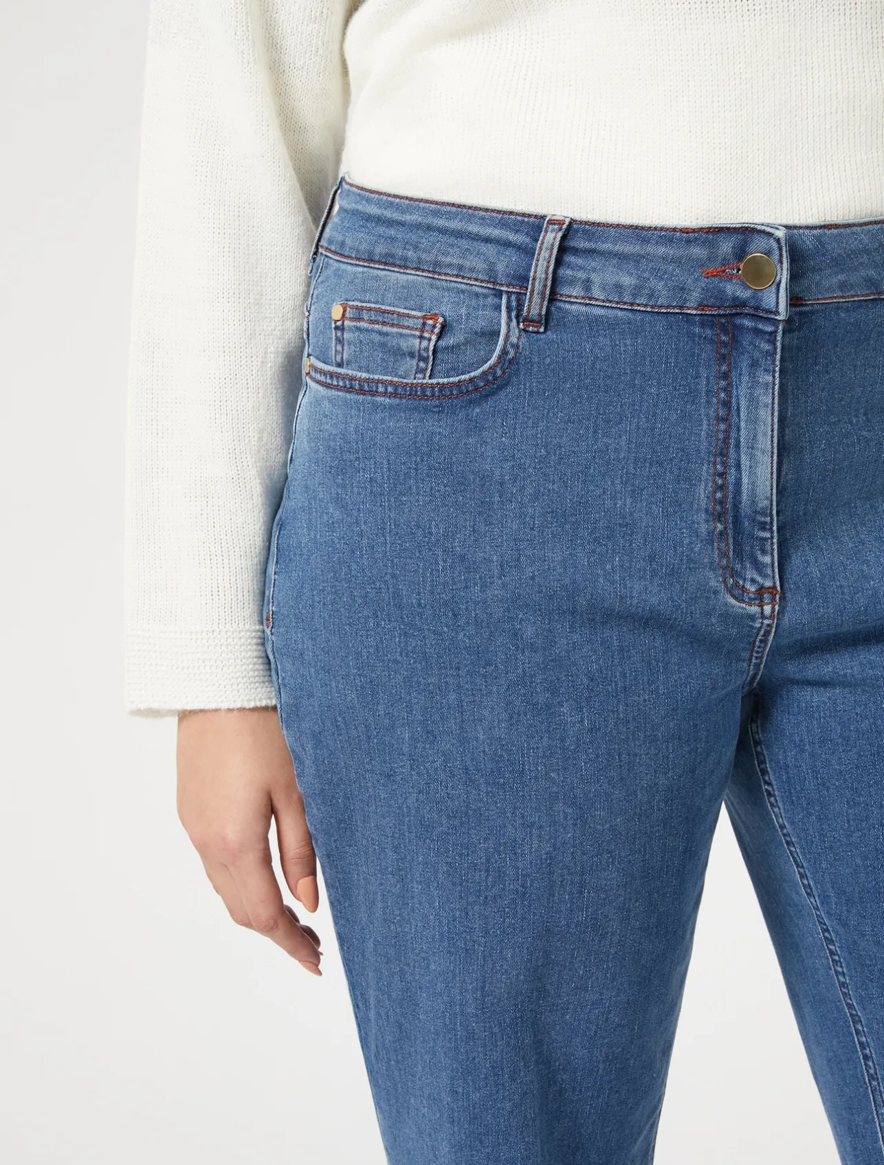 Pantaloni in denim di cotone stretch*Marina Rinaldi Discount