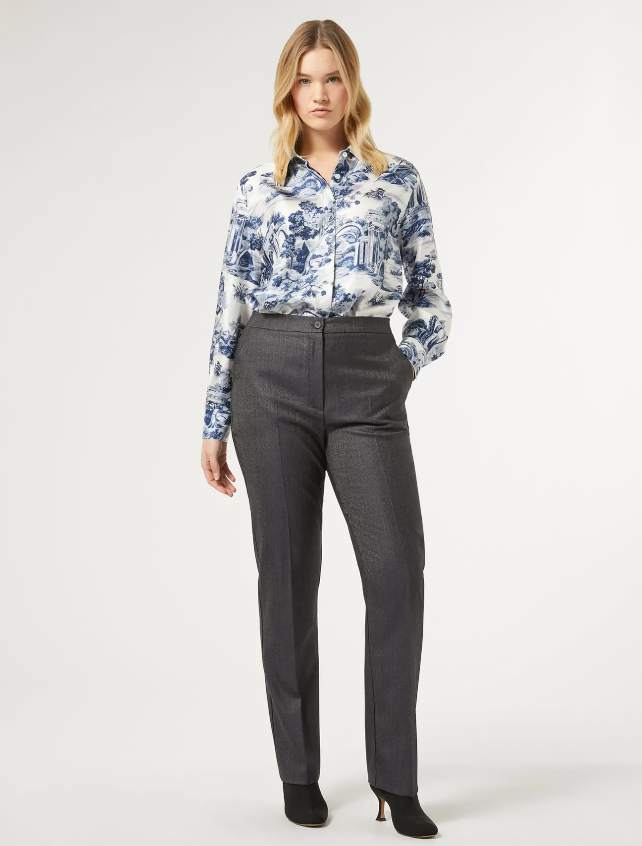 Pantaloni in lana e seta*Marina Rinaldi Discount