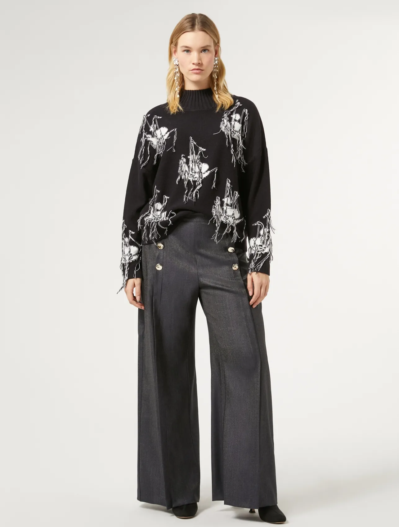 Pantaloni in lana e seta*Marina Rinaldi Discount
