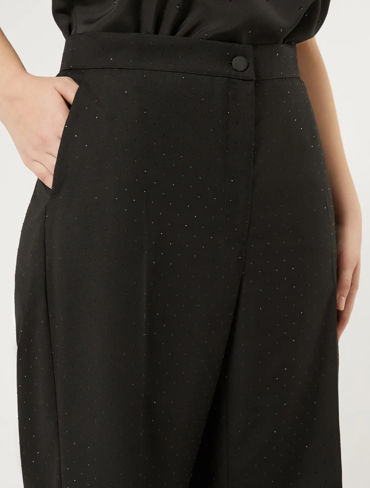 Pantaloni in levantina con strass*Marina Rinaldi Outlet