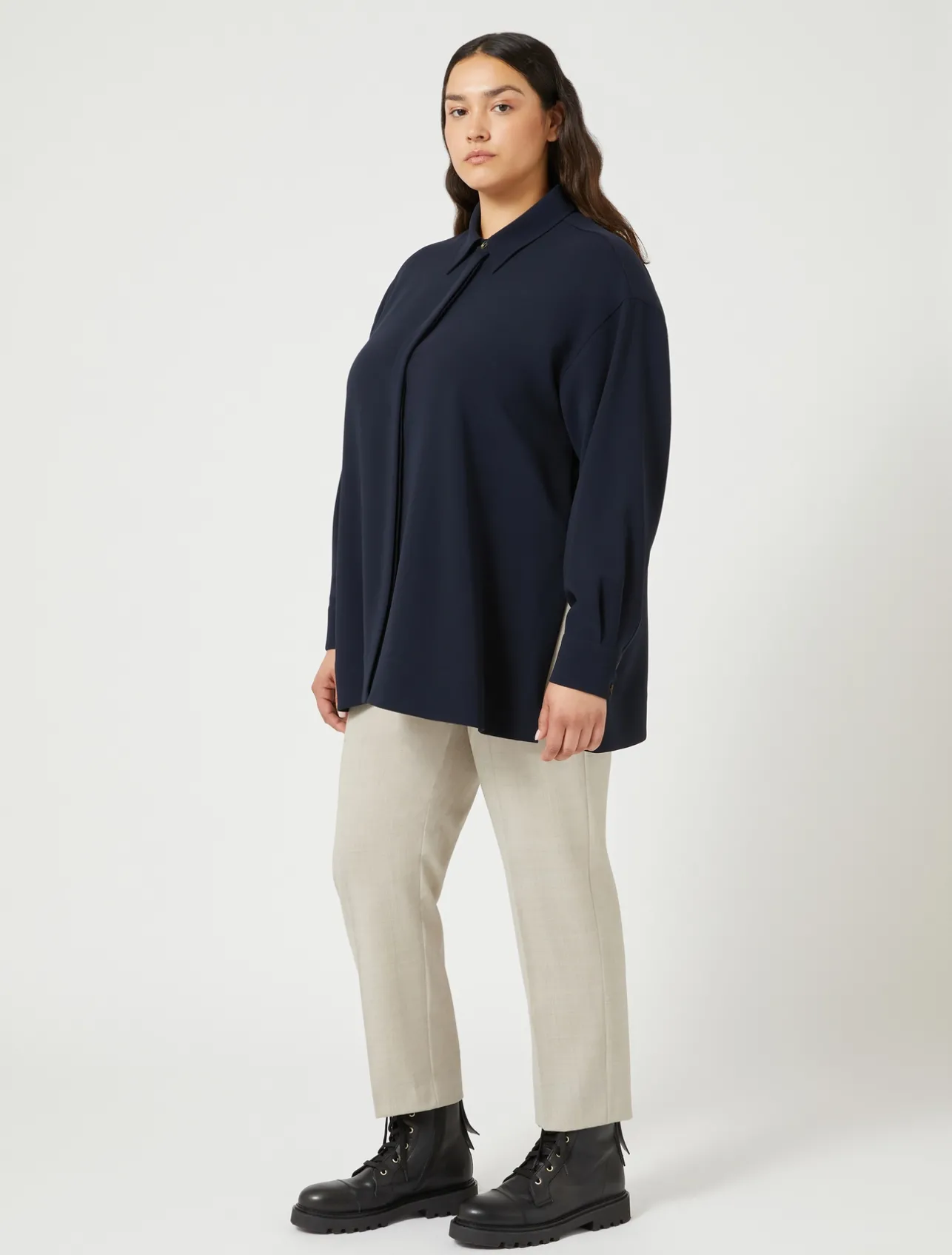 Pantaloni in popeline di pura lana*Marina Rinaldi Clearance