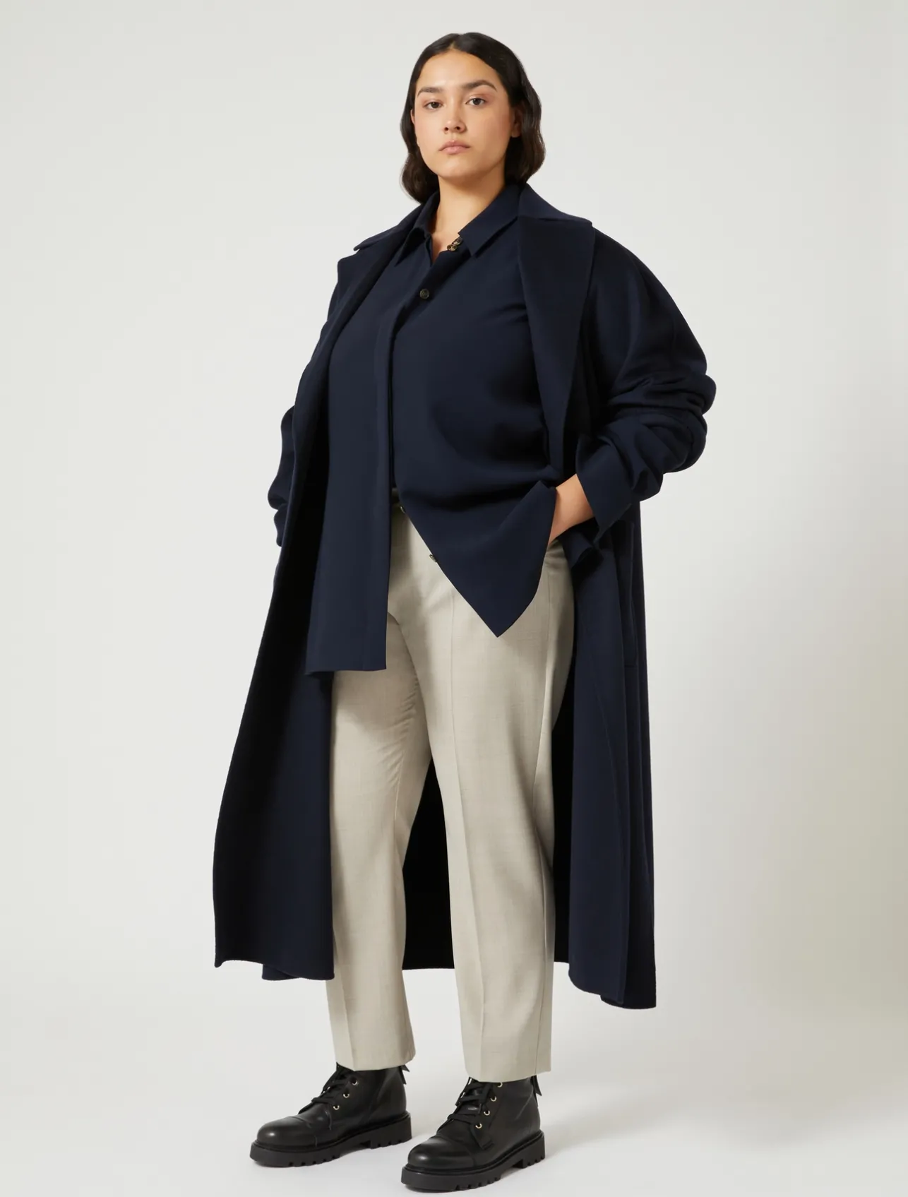 Pantaloni in popeline di pura lana*Marina Rinaldi Clearance
