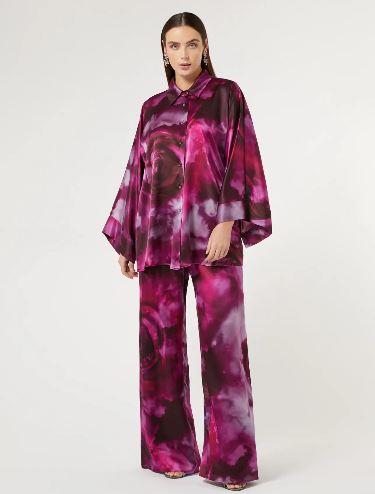 Pantaloni in raso di seta*Marina Rinaldi New