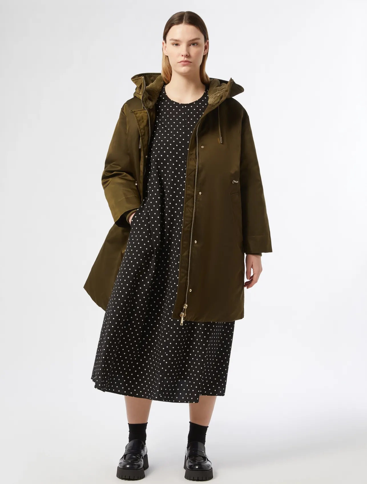 Parka lungo imbottito in twill*Marina Rinaldi Best