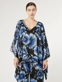 Poncho in raso stampato*Marina Rinaldi Discount