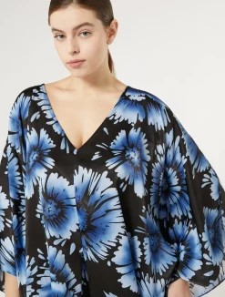 Poncho in raso stampato*Marina Rinaldi Discount