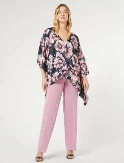 Poncho in raso stampato*Marina Rinaldi Outlet