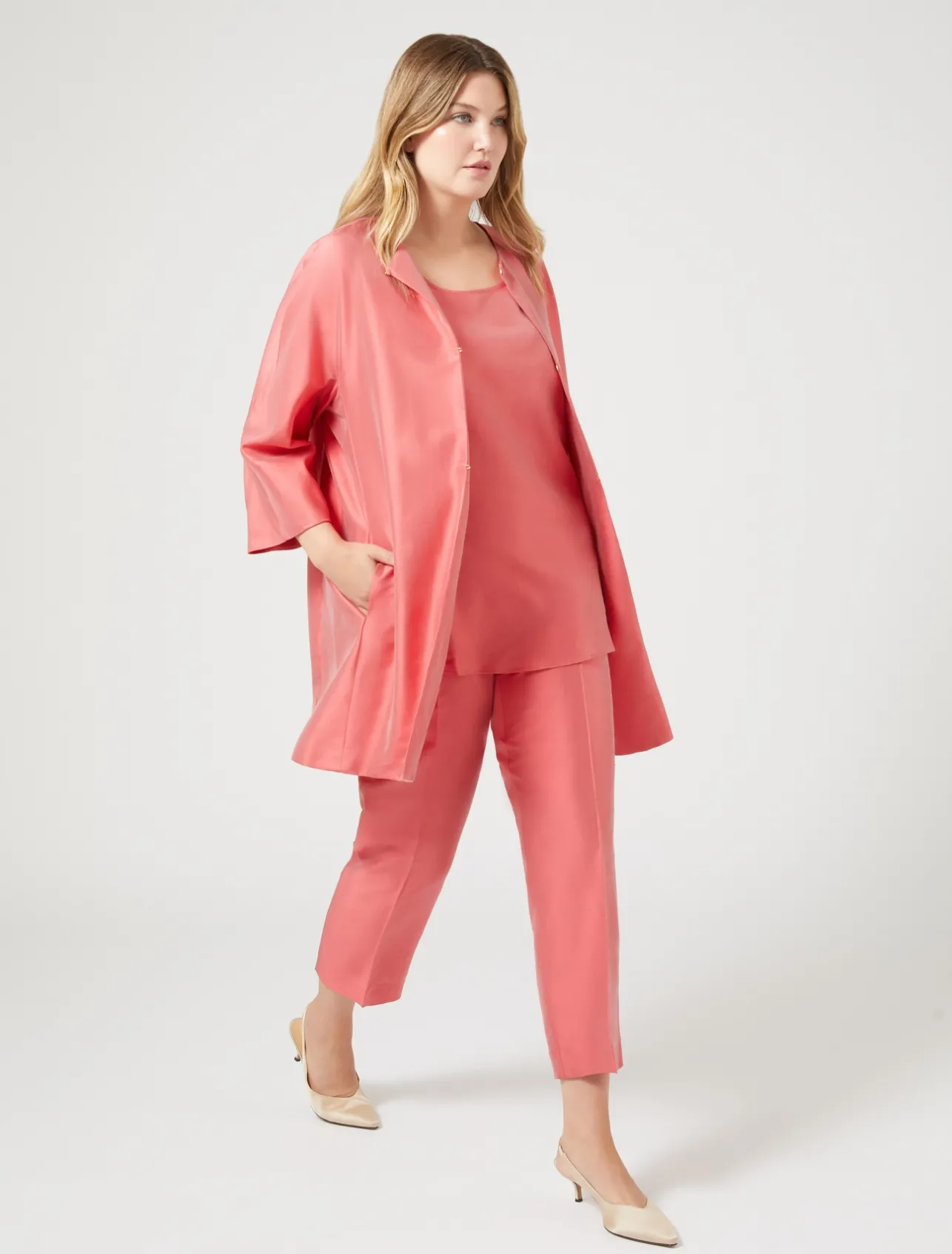 Spolverino in shantung di seta*Marina Rinaldi Discount