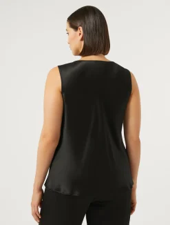 Top in crêpe envers satin*Marina Rinaldi Discount