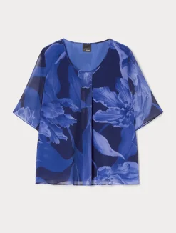 Top in georgette stampata*Marina Rinaldi Hot