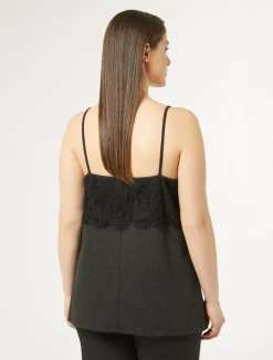 Top in jersey con pizzo*Marina Rinaldi Outlet