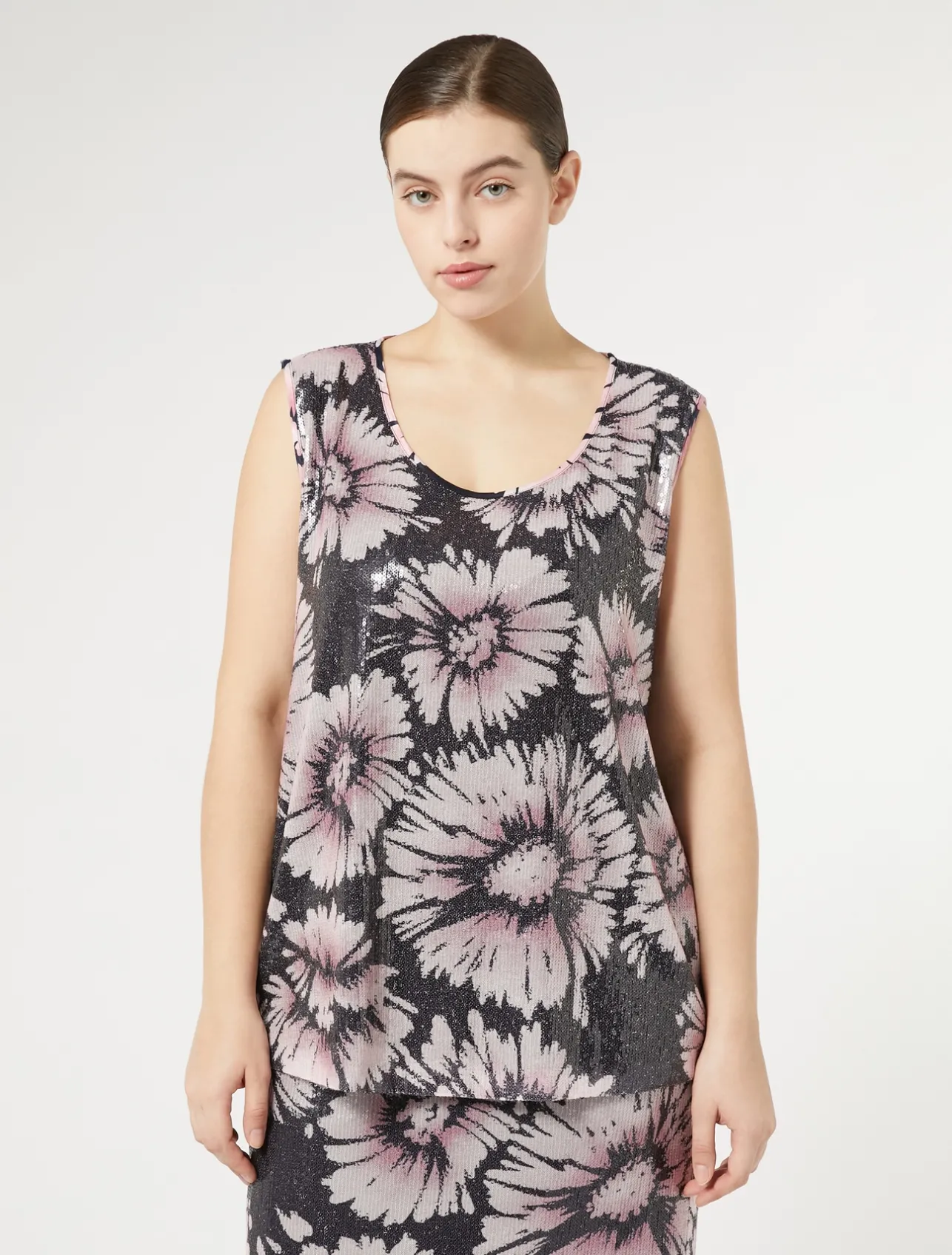 Top in paillettes e raso*Marina Rinaldi New