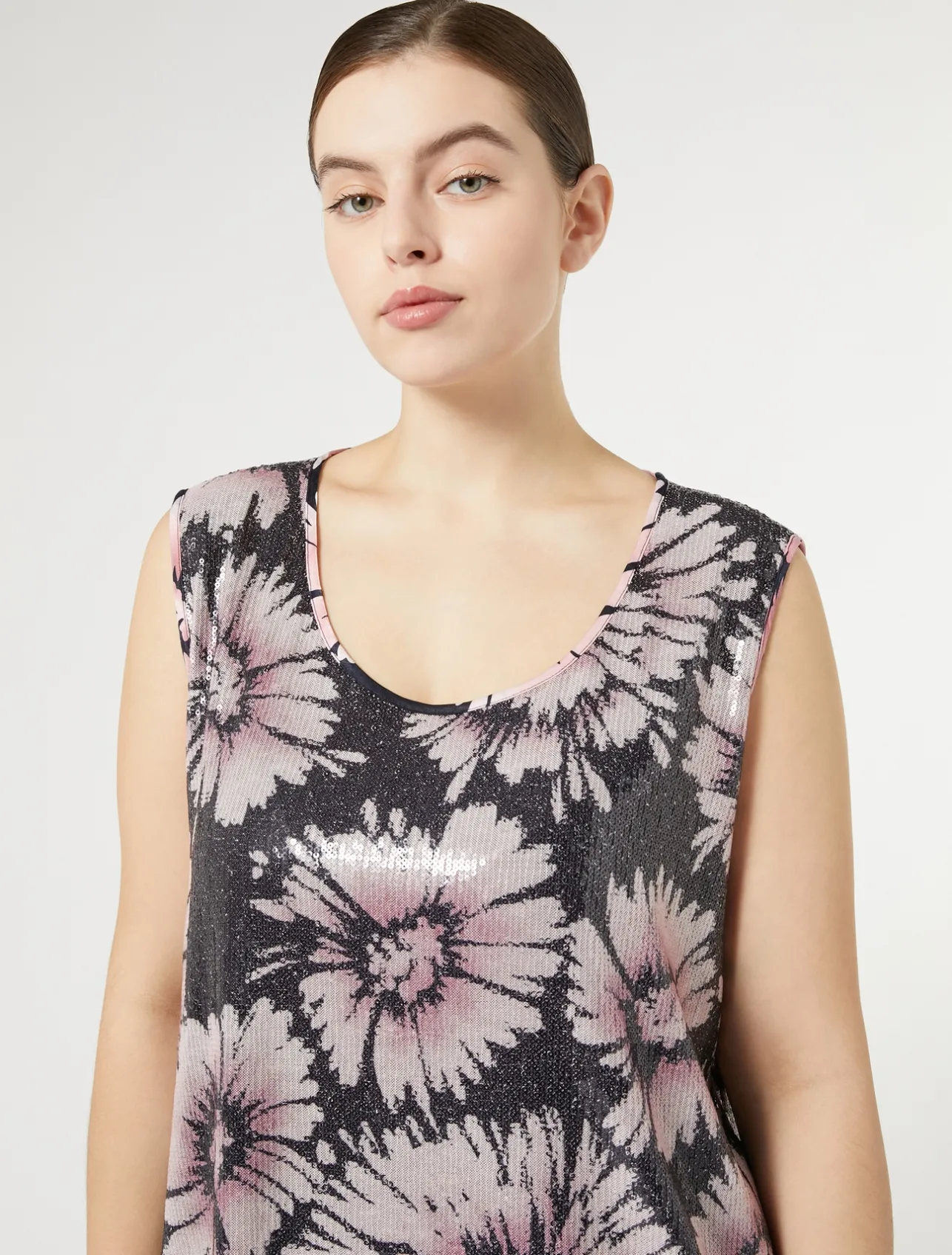Top in paillettes e raso*Marina Rinaldi New