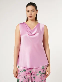 Top in satin con drappeggio*Marina Rinaldi Outlet