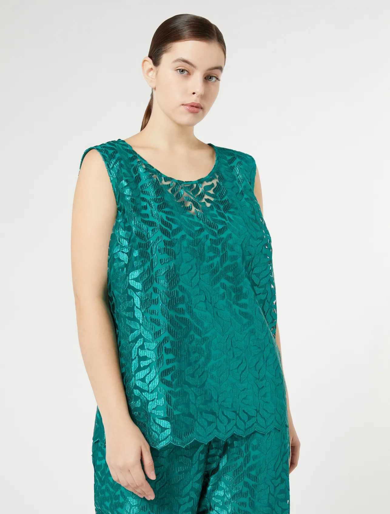 Top in tulle ricamato*Marina Rinaldi Outlet