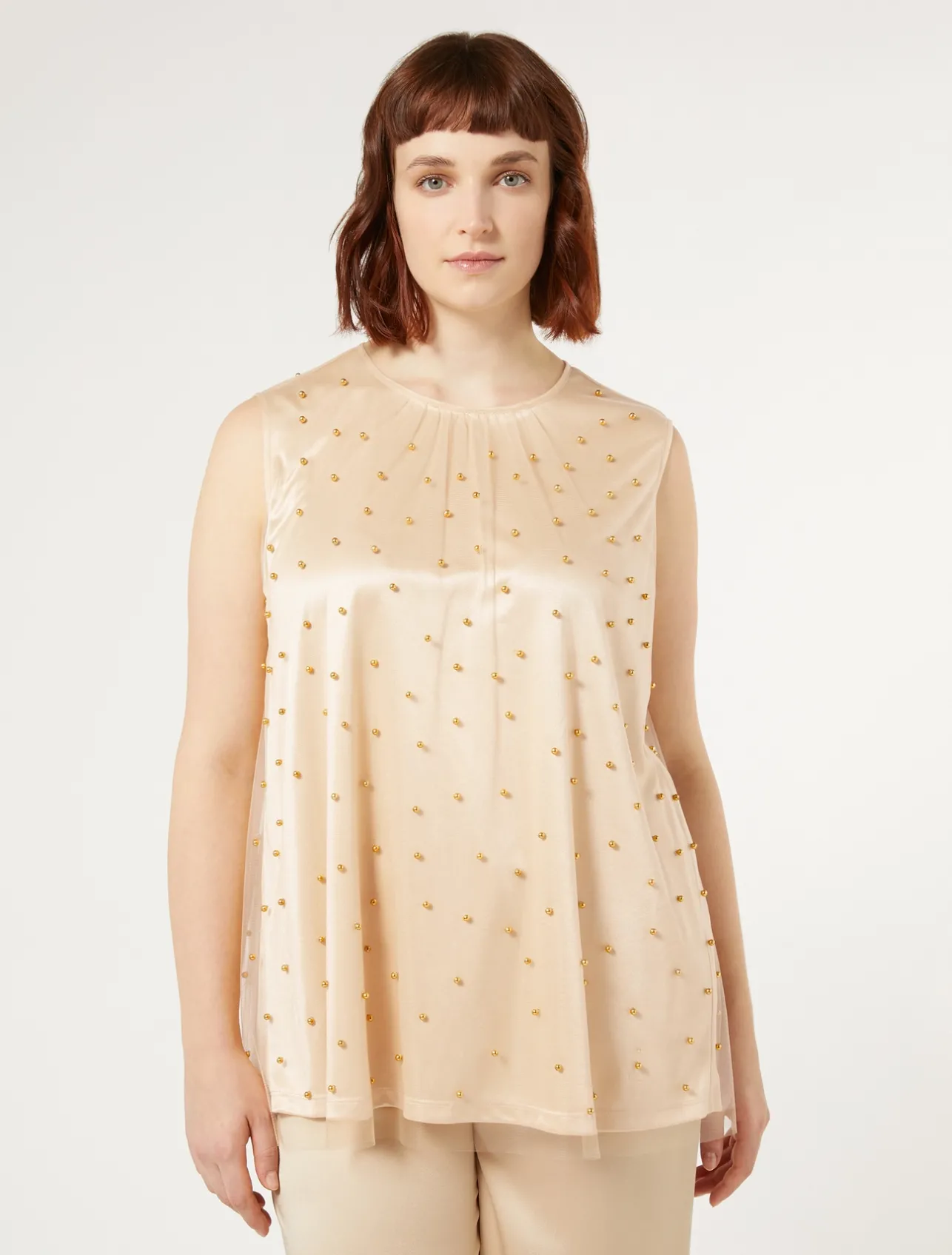 Top in tulle ricamato*Marina Rinaldi Discount