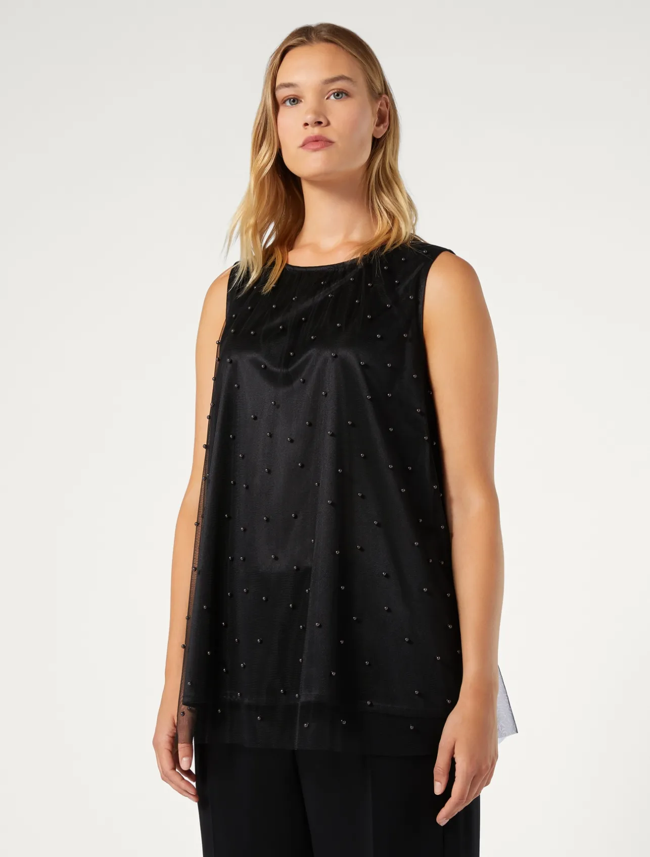 Top in tulle ricamato*Marina Rinaldi Hot
