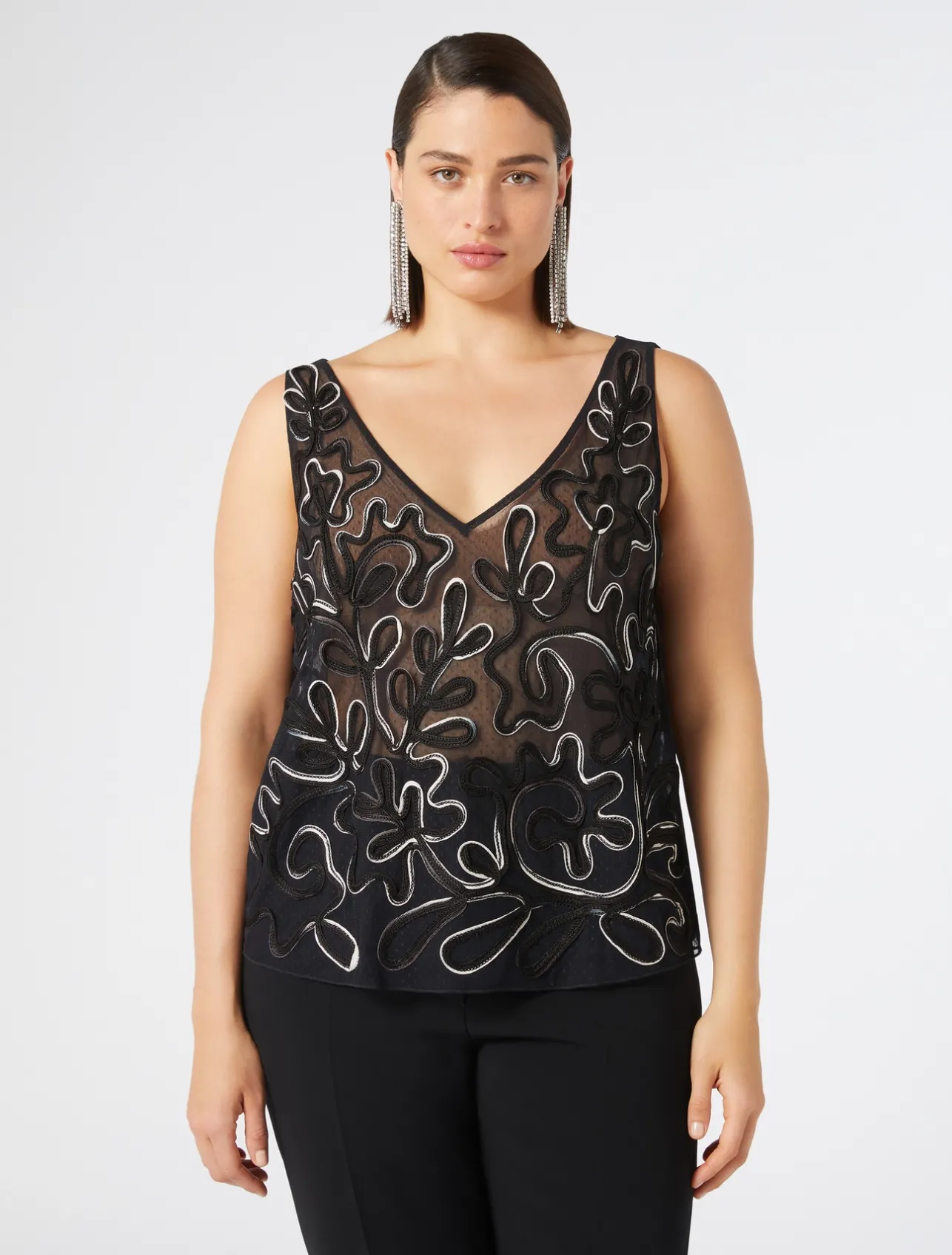 Top in tulle ricamato*Marina Rinaldi Hot