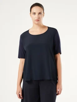 T-shirt in jersey, acetato e seta*Marina Rinaldi New