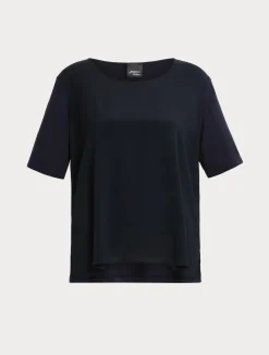 T-shirt in jersey, acetato e seta*Marina Rinaldi New