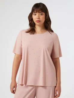 T-shirt in jersey con ricamo*Marina Rinaldi Discount