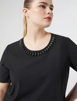 T-shirt in jersey con ricamo*Marina Rinaldi Online