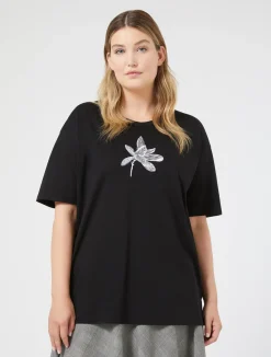 T-shirt in jersey con ricamo*Marina Rinaldi Discount