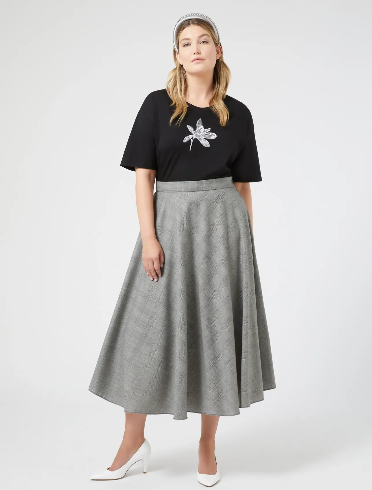 T-shirt in jersey con ricamo*Marina Rinaldi Discount