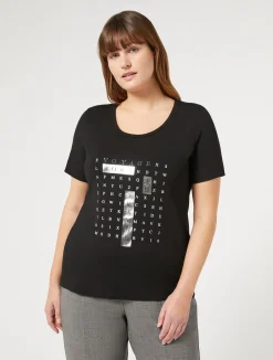 T-shirt in jersey con ricami*Marina Rinaldi Online