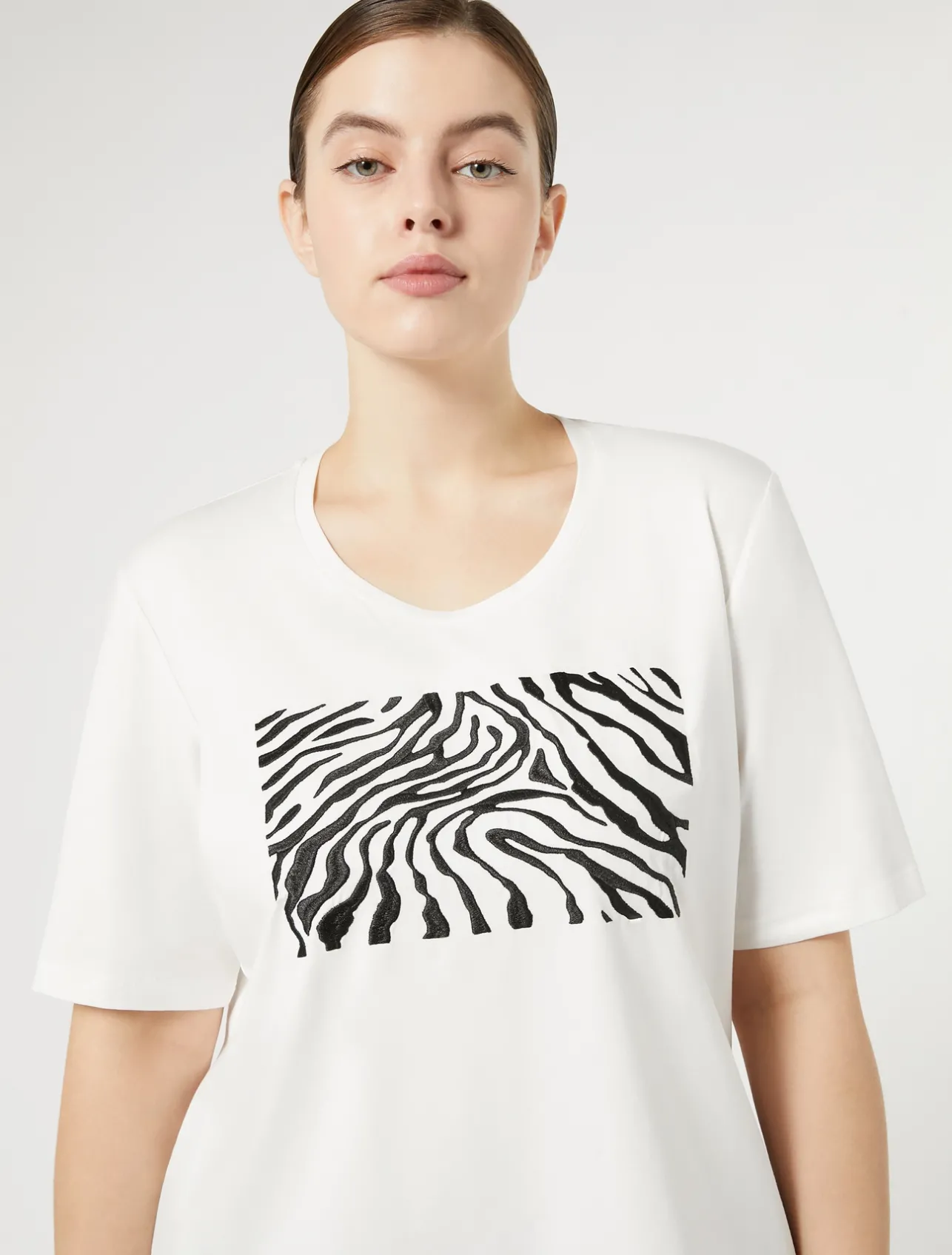 T-shirt in jersey di cotone stretch*Marina Rinaldi Fashion