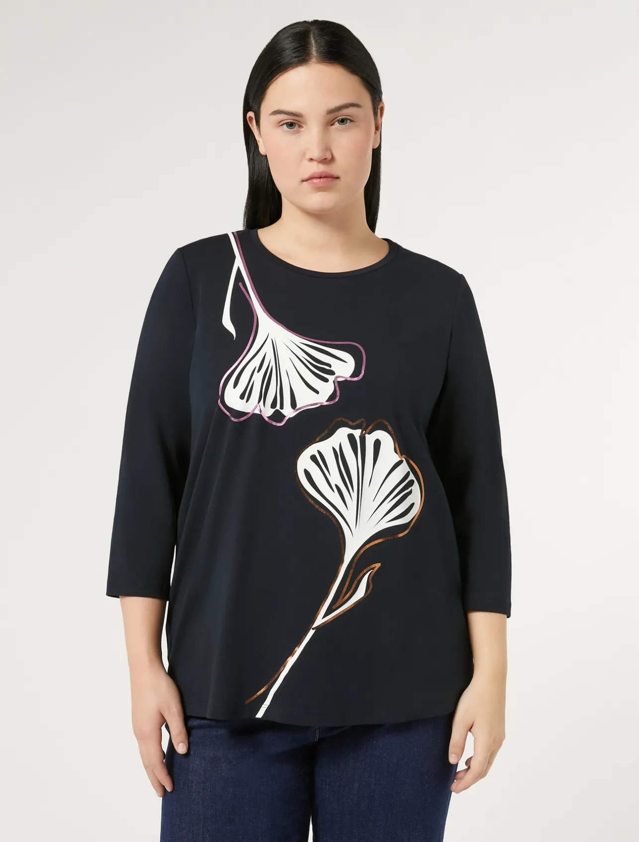 T-shirt in jersey di cotone stretch*Marina Rinaldi Fashion