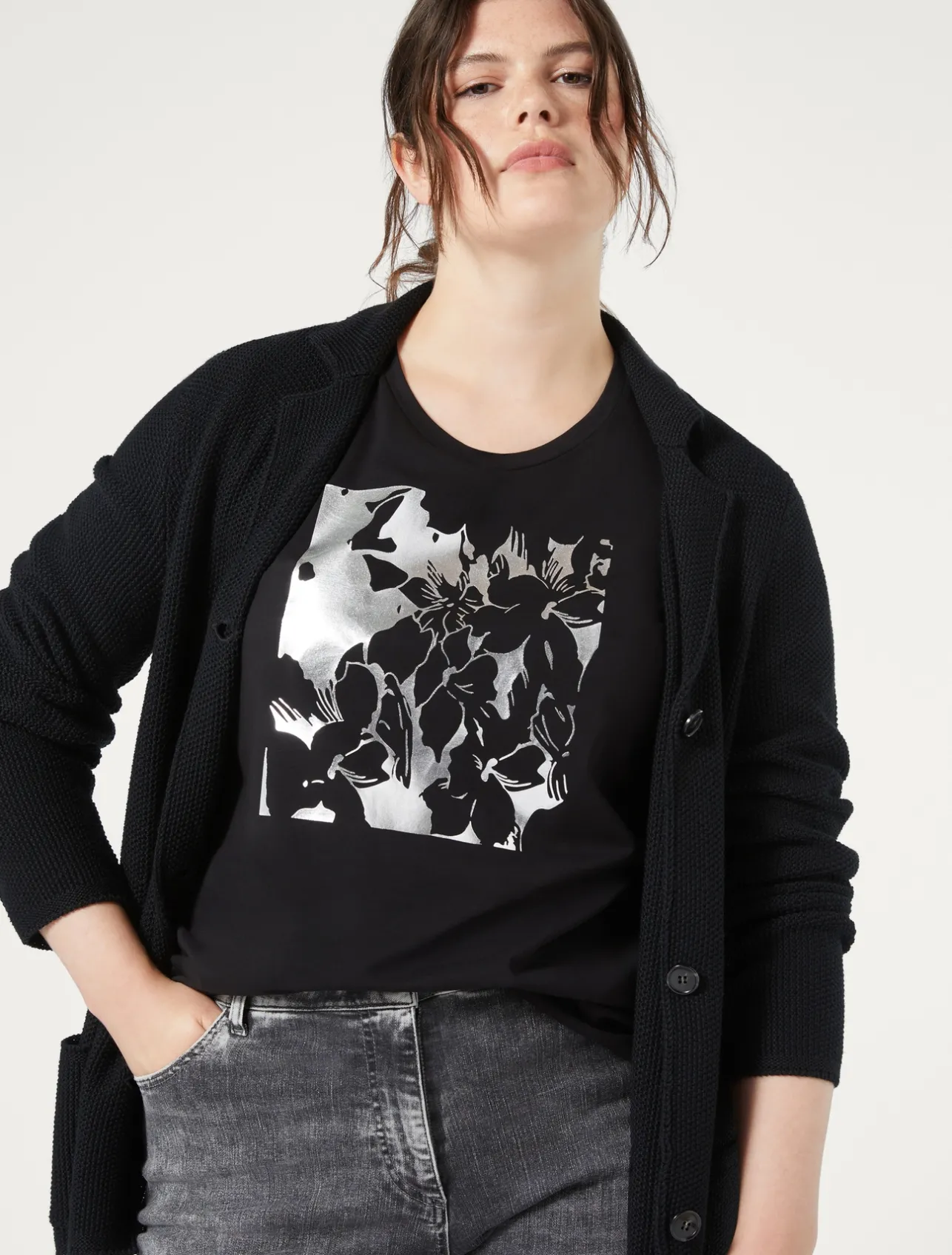T-shirt in jersey di cotone stretch*Marina Rinaldi Sale