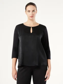 T-shirt in jersey di viscosa e raso*Marina Rinaldi Discount