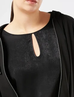 T-shirt in jersey di viscosa e raso*Marina Rinaldi Discount