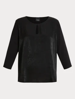 T-shirt in jersey di viscosa e raso*Marina Rinaldi Discount