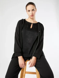 T-shirt in jersey di viscosa e raso*Marina Rinaldi Discount