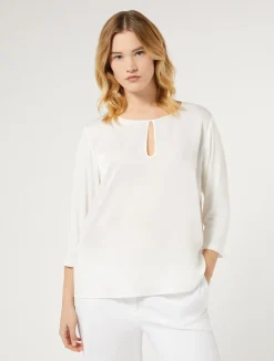 T-shirt in jersey di viscosa e raso*Marina Rinaldi Clearance