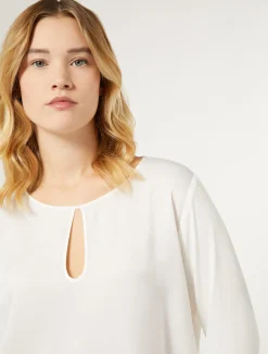 T-shirt in jersey di viscosa e raso*Marina Rinaldi Clearance