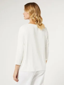T-shirt in jersey di viscosa e raso*Marina Rinaldi Clearance