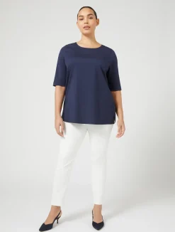 T-shirt in jersey e popeline*Marina Rinaldi Hot