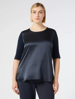 T-shirt in jersey e raso*Marina Rinaldi Clearance