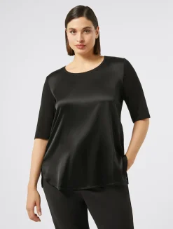 T-shirt in jersey e raso*Marina Rinaldi Discount