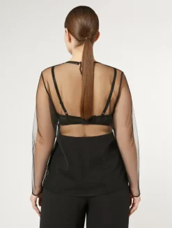 T-shirt in tulle con ricamo*Marina Rinaldi Sale